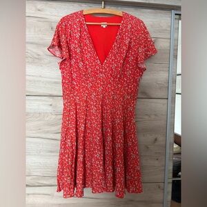 Floral Red Dress